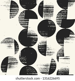 Abstract Monochrome Broken Dots Graphic Motif. Seamless Pattern.
