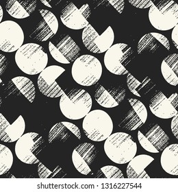 Abstract Monochrome Broken Dots Graphic Motif. Seamless Pattern.