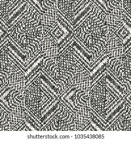 Abstract Monochrome Broken Geometric Glitched Textured Background. Seamless Pattern.