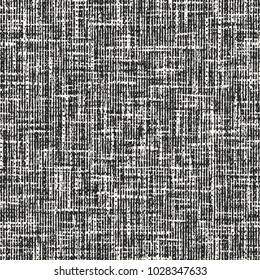 Abstract Monochrome Broken Geometric Graphic Motif Brushed Textured Background. Seamless Pattern.