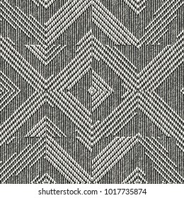 Abstract Monochrome Broken Geometric Textured Background. Seamless Pattern.