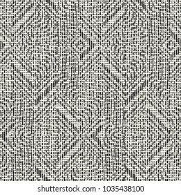 Abstract Monochrome Broken Geometric Variegated Textured Background. Seamless Pattern.