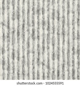 Abstract Monochrome Broken Herringbone Striped Textured Background In Washed Effect. Seamless Pattern.