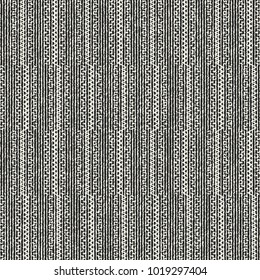 Abstract Monochrome Broken Striped Variegated Textured Background. Seamless Pattern.