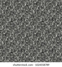 Abstract Monochrome Cable Stripe Graphic Motif. Seamless Pattern.