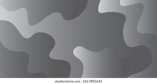 Abstract Monochrome Camouflage Background with Smooth Organic Shapes