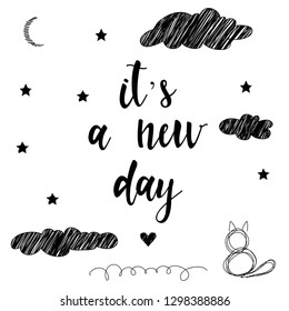 Abstract monochrome cartoon background for design gift card, modern party invitation, season shop sale, holiday advertising, workshop paper, bag print, t shirt etc.