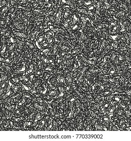 Abstract Monochrome Chaos Motif Textured Background. Seamless Pattern.