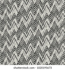 Abstract Monochrome Chevron Motif Complexity Textured Background. Seamless Pattern.