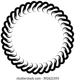 Abstract monochrome circular, spirally element on white.
