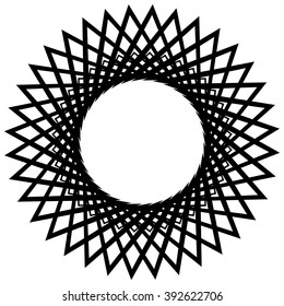 Abstract monochrome circular, spirally element on white.
