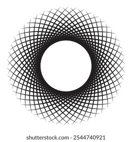 Abstract monochrome circular spirally illustration