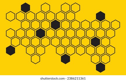 abstract monochrome creative honeycomb pattern with orange background.