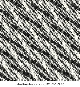 Abstract Monochrome Cross Stoke Dashed Textured Background. Seamless Pattern.