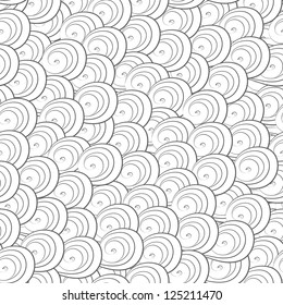 abstract monochrome curves seamless pattern