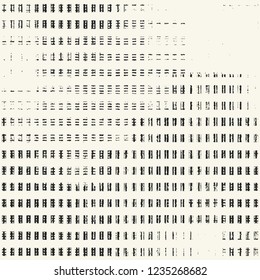 Abstract Monochrome Dashed Stroke Textured Graphic Motif. Seamless Pattern.
