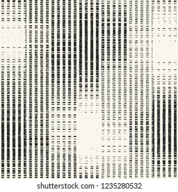 Abstract Monochrome Dashed Stroke Textured Graphic Motif. Seamless Pattern.