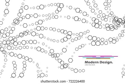 Abstract monochrome design. Multiple geometric elements.