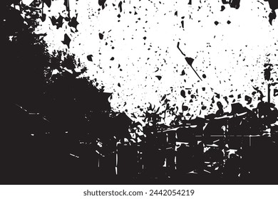 Abstract Monochrome Destruction: Grungy Black and White Background Texture