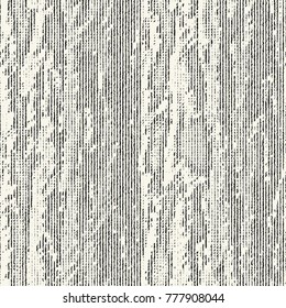 Abstract Monochrome Distorted Brushed Striped Motif Textured Background. Seamless Pattern.