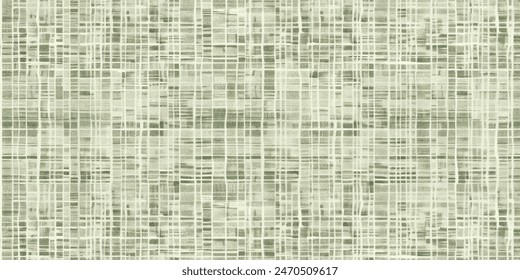 Abstract monochrome distressed knit textured checked seamless pattern. Detailed woven fabric texture. Interlacing bands, bold lines. Distressed texture of weaving fabric. Vector fabric texture.