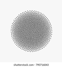 Abstract monochrome dotwork.  Chaose doodle pattern. Vector illustration.