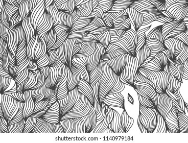 
Abstract monochrome drawing by hand in the style of doodle. Vector illustration