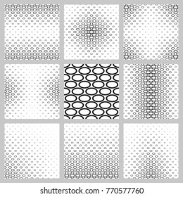 Abstract monochrome ellipse pattern background design set
