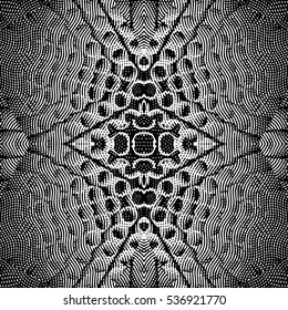 Abstract monochrome engraving pattern. Texture for certificate or diploma, currency and money design. Single-leaf woodcut, xylography, printmaking. Vector Illustration