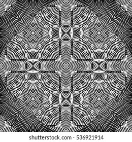 Abstract monochrome engraving pattern. Texture for certificate or diploma, currency and money design. Single-leaf woodcut, xylography, printmaking. Vector Illustration