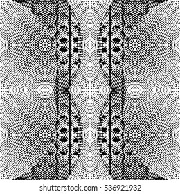 Abstract monochrome engraving pattern. Texture for certificate or diploma, currency and money design. Single-leaf woodcut, xylography, printmaking. Vector Illustration