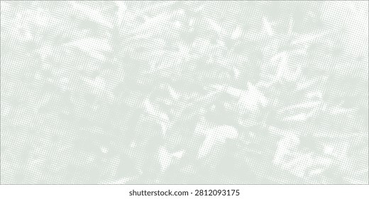Abstract monochrome foliage rendered in a halftone dot pattern with a visible grid overlay. Moody, textured background combining organic leaf shapes and retro screen-print effects for artistic or design use.

