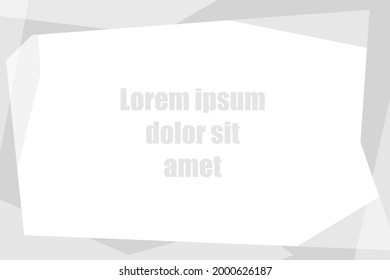 Abstract monochrome geometric background. Polygonal frame. Vector illustration
