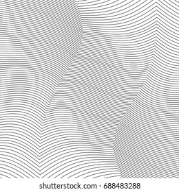 Abstract monochrome geometric background with thin threads. Pattern with trendy stylish texture.