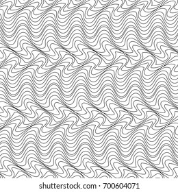 Abstract monochrome geometric background with thin threads. Pattern with trendy stylish texture.