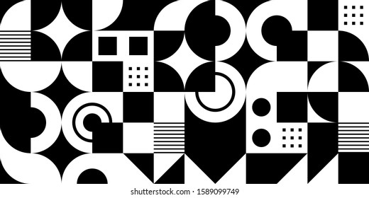 Abstract monochrome geometric background. Vector