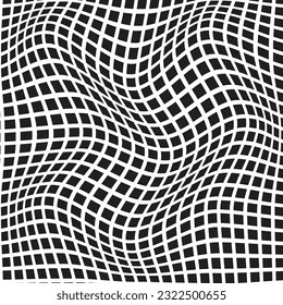 patrón de ondulación de rejilla de rectángulo negro monocromático abstracto.