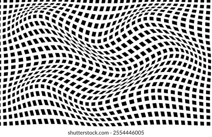 abstract monochrome geometric black square shape wave pattern can be used background.