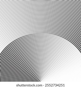 abstract monochrome geometric black white gradient arc line pattern can be used background.