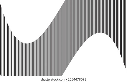 abstract monochrome geometric black white gradient irregular flag line pattern can be used background.