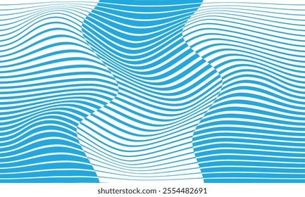 abstract monochrome geometric blue irregular wave line pattern can be used background.