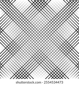 abstract monochrome geometric diagonal gradient irregular cross line pattern can be used background.