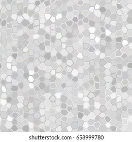Abstract monochrome geometric distorted hexagon shapes ornament vector illustration  Stone plate seamless pattern  Black white gray gradient mosaic tracery texture background 