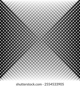 abstract monochrome geometric gradient cross line pattern can be used background.