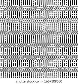 Abstract monochrome geometric mesh-grid pattern, texture. Interlocked, intersecting, interlace lines, stripes