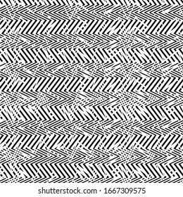 Abstrakte monochrome geometrische Maschengitter-Muster, Textur. Zwischenverriegelungen, Schnittlinien, Schnittlinien, Streifen
