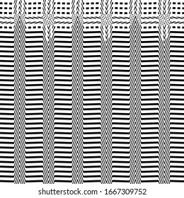 Patrón de malla geométrica de malla monocromática abstracta, textura. Interbloqueados, intersectados, entrelazados, rayas