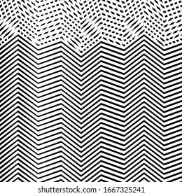 Patrón de malla geométrica de malla monocromática abstracta, textura. Interbloqueados, intersectados, entrelazados, rayas