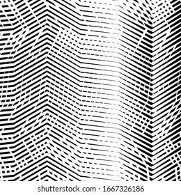 Patrón de malla geométrica de malla monocromática abstracta, textura. Interbloqueados, intersectados, entrelazados, rayas