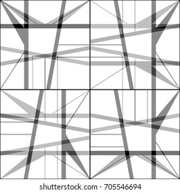 Abstract monochrome geometric pattern. Abstract background template. Vector illustration